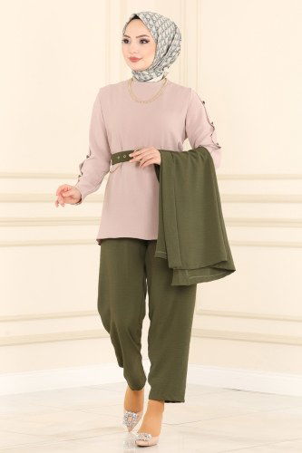 moda selvim Combine 1210ASM762 Khaki&Vision - Thumbnail