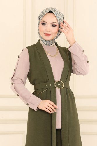 moda selvim 1210ASM762 لون هاكي مع فيزيون طقم - Thumbnail