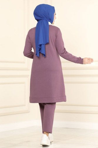 moda selvim 1212ASY563 ارجواني فاتح طقم - Thumbnail