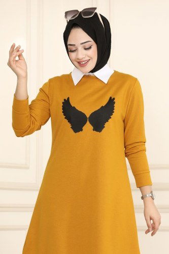 moda selvim 1212ASY563 خردلي طقم - Thumbnail