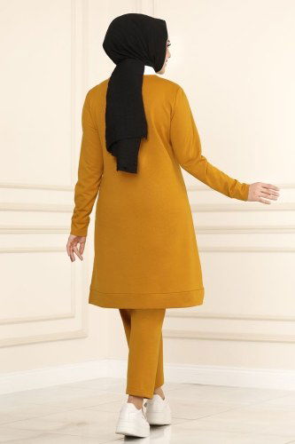 moda selvim 1212ASY563 خردلي طقم - Thumbnail