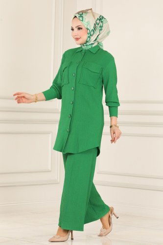 moda selvim Combine 121MP806 Benetton Green - Thumbnail