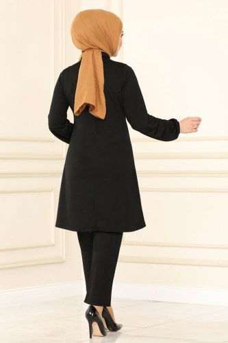 moda selvim 1500UKB139 اسود طقم - Thumbnail