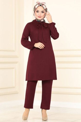 moda selvim 1500UKB139 الخمري طقم - Thumbnail