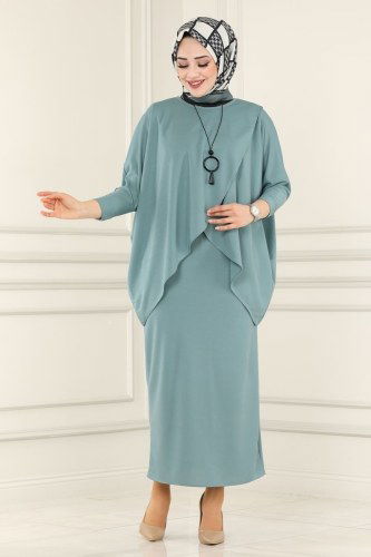 moda selvim 1502UKB139 تركوازي طقم - Thumbnail