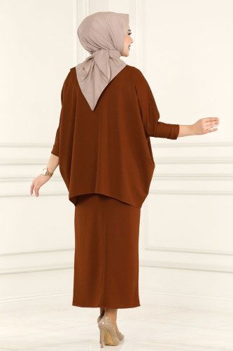 moda selvim 1502UKB139 رملي طقم - Thumbnail