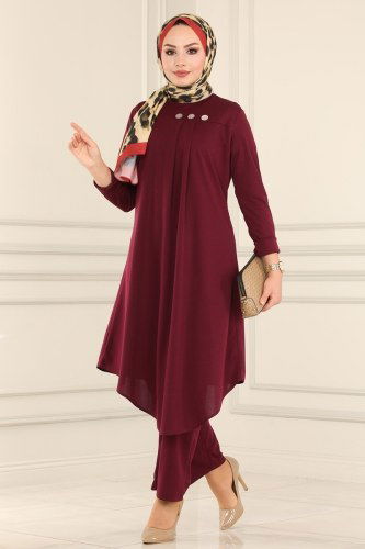 moda selvim Combine 1511UKB139 Claret Red - Thumbnail