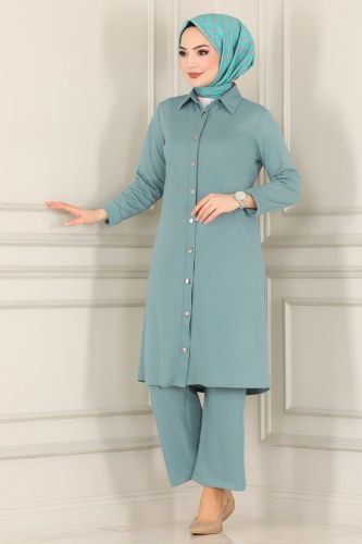moda selvim 1514UKB139 تركوازي طقم - Thumbnail