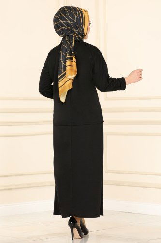 moda selvim 1519UKB139 اسود طقم - Thumbnail