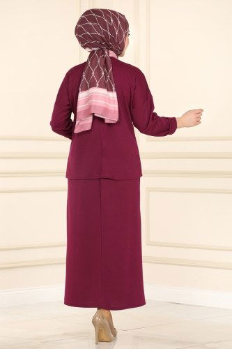 moda selvim 1519UKB139 ارجواني طقم - Thumbnail