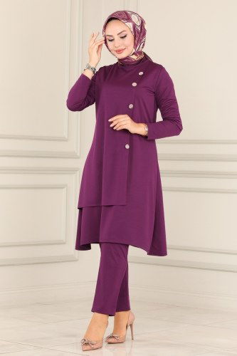 moda selvim Combine 1523UKB139 Purple - Thumbnail