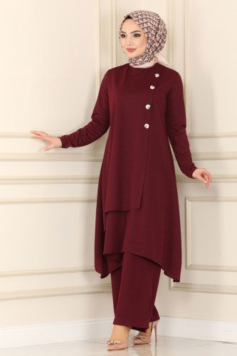 moda selvim 1524UKB139 الخمري طقم - Thumbnail