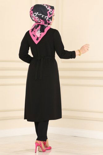 moda selvim 1528UKB139 اسود طقم - Thumbnail