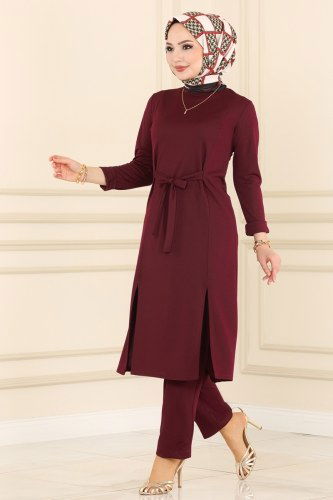 moda selvim 1528UKB139 الخمري طقم - Thumbnail