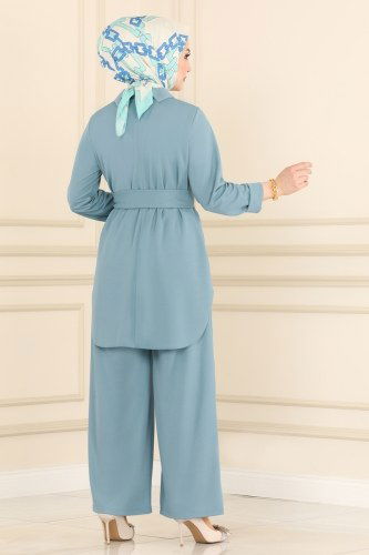 moda selvim 1539UKB139 تركوازي طقم - Thumbnail
