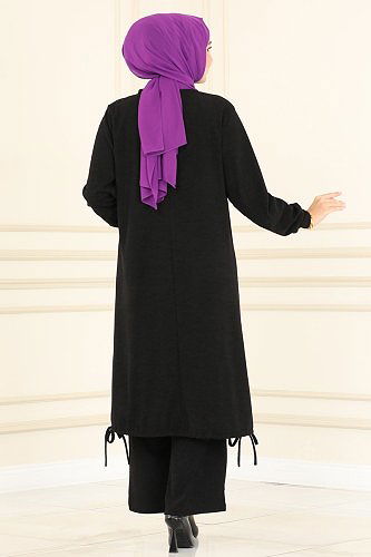 moda selvim 157DVL817 اسود طقم - Thumbnail