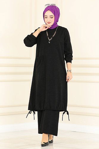 moda selvim 157DVL817 اسود طقم - Thumbnail