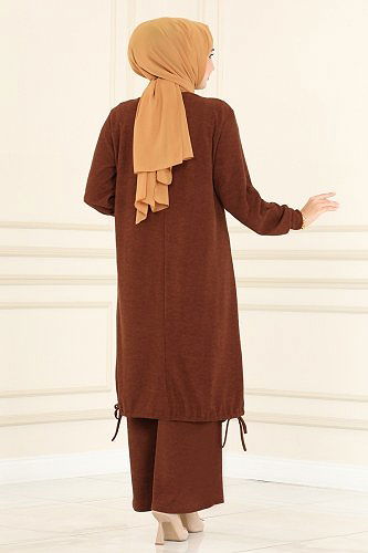 moda selvim 157DVL817 البني طقم - Thumbnail