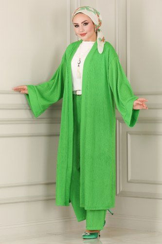 moda selvim 1763MF762 الاخضر طقم - Thumbnail