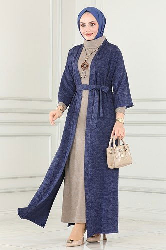 moda selvim Combine 186DVL817 Indigo&Light Brown - Thumbnail