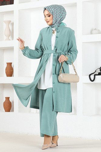 moda selvim 188DVL817 تركوازي طقم - Thumbnail