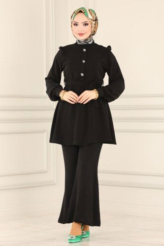 moda selvim 1905USL762 اسود طقم - Thumbnail