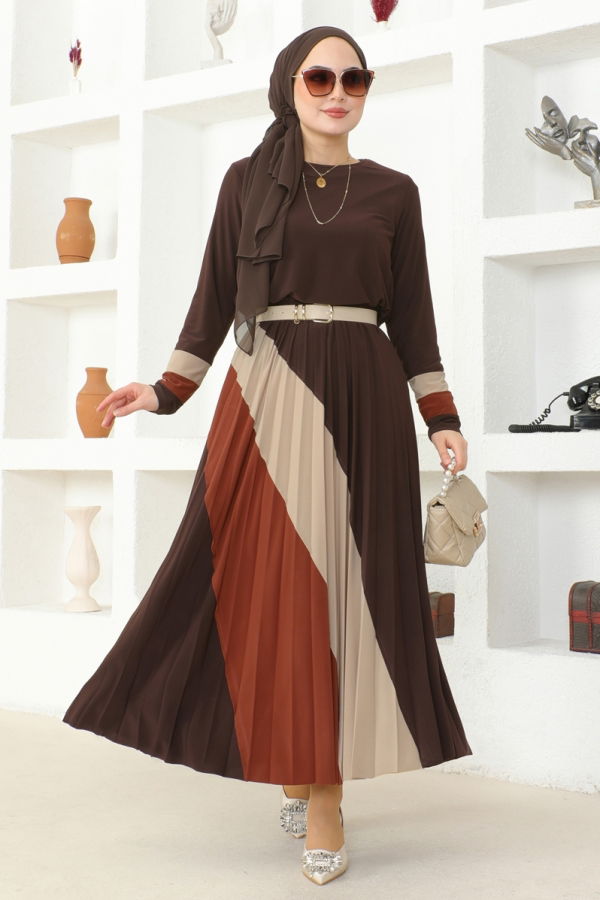 Modaselvim Hijab Combinations Combine 2006MEY846 Brown