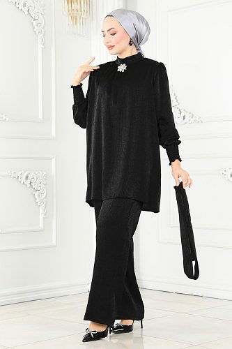 moda selvim 20553MDP186 اسود طقم - Thumbnail