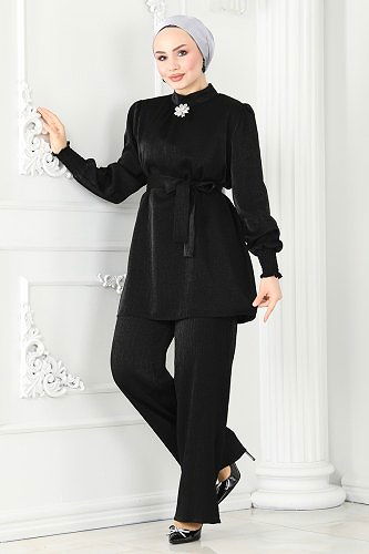 moda selvim 20553MDP186 اسود طقم - Thumbnail