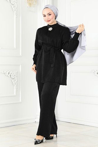 moda selvim 20553MDP186 اسود طقم - Thumbnail