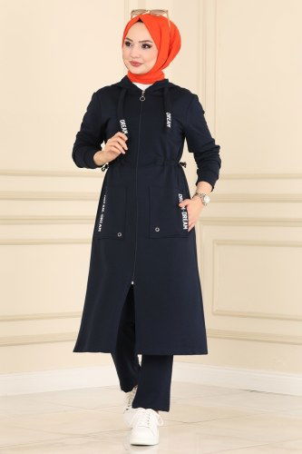 moda selvim 218NZR779 كحلي طقم - Thumbnail