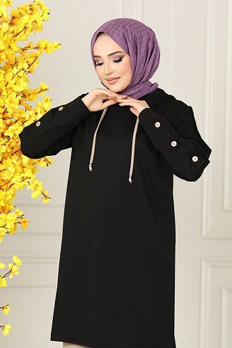 moda selvim 228DVL817 اسود & بيج طقم - Thumbnail