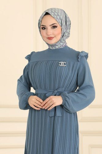 moda selvim 229ASM762 الجليد الرمادي طقم - Thumbnail