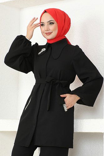 moda selvim 235OFR845 اسود طقم - Thumbnail