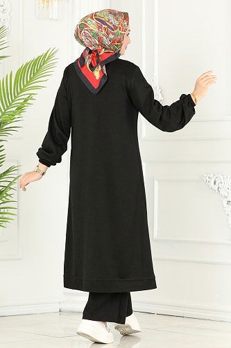 moda selvim 238DVL817 اسود طقم - Thumbnail