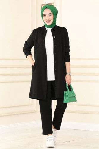 moda selvim 2422SL432 اسود طقم - Thumbnail