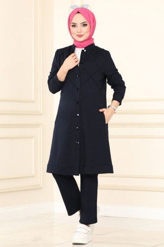 moda selvim 2422SL432 كحلي طقم - Thumbnail