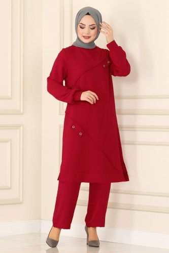 moda selvim 2426SL432 الخمري طقم - Thumbnail
