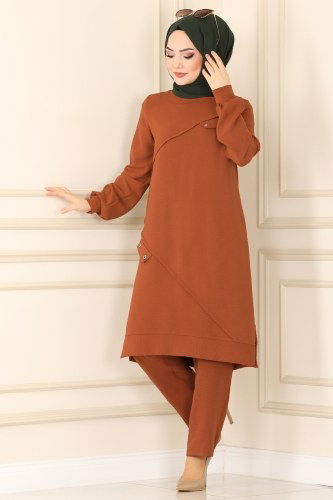moda selvim 2426SL432 رملي طقم - Thumbnail