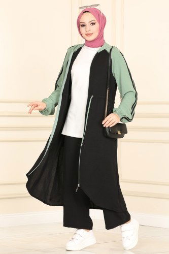 moda selvim 2438SL432 تركوازي&اسود طقم - Thumbnail