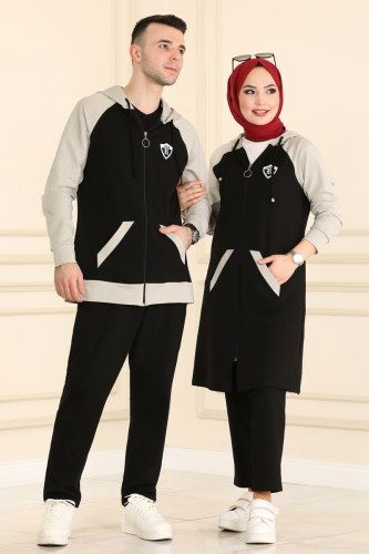 S.L. - 2445SL432 اسود وفضي طقم (1)