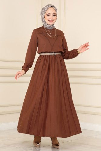 moda selvim 2455SL432 البني طقم - Thumbnail