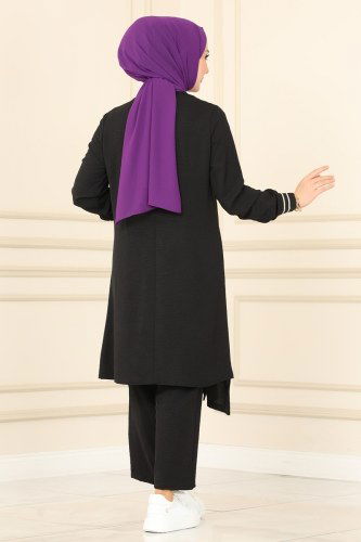 moda selvim 2456SL432 اسود طقم - Thumbnail
