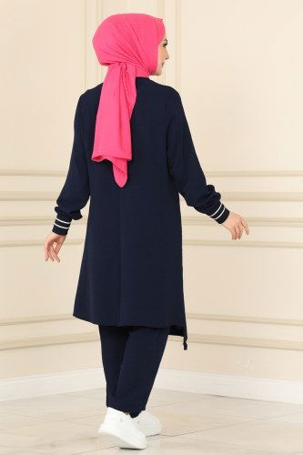 moda selvim 2456SL432 كحلي طقم - Thumbnail