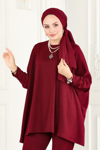 moda selvim Combine 24602UKB139 Claret Red - Thumbnail