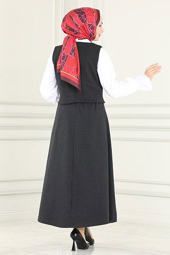 moda selvim 2477SL432 لون الرصاصي طقم - Thumbnail