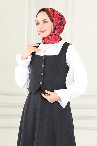 moda selvim 2477SL432 لون الرصاصي طقم - Thumbnail