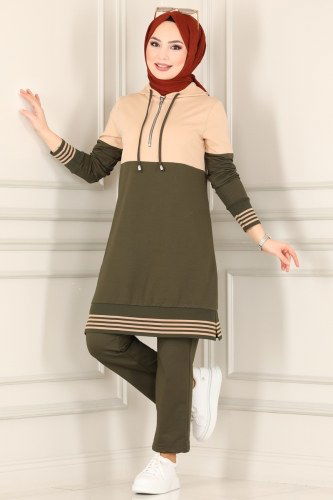 moda selvim Combine 247NZR779 Beige & Khaki - Thumbnail