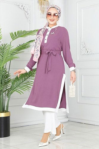 moda selvim Combine 2488SL432 Dark Lilac&Ecru - Thumbnail