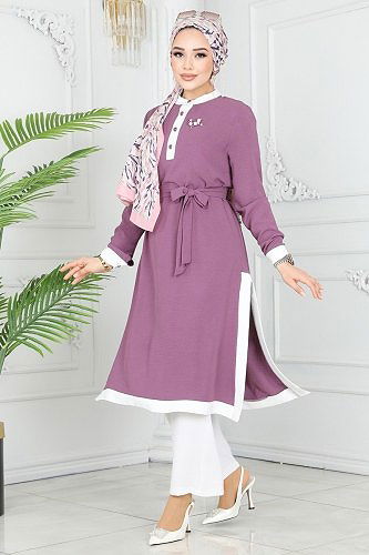 moda selvim Combine 2488SL432 Dark Lilac&Ecru - Thumbnail